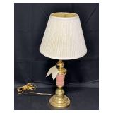 VTG Table Lamp Gold Tone and Mauve Body Untested