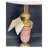 VTG Table Lamp Gold Tone and Mauve Body Untested