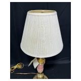 VTG Table Lamp Gold Tone and Mauve Body Untested