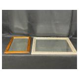 Two Framed Mirrors - Wooden Frame and Silver Tone Ornate Frame