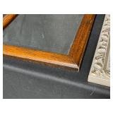 Two Framed Mirrors - Wooden Frame and Silver Tone Ornate Frame