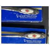 Royal Doulton "Old Country Roses Collection" Silver Plated Serving Spoon and Fork, Henry VIII and His Six Wives Fine Chocolate Mints, 1953 Coronation Handkerchief