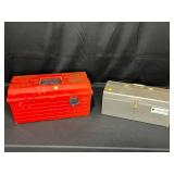 2 Old Toolboxes w/ Assortment of Old Tools & Hardware