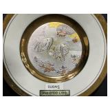 Original Chokin Art Collection "Swans" w/ 24k Gold Rim