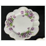 Salisbury Bone China "Devonshire Violets" Teacup, Saucer and Salad Plate