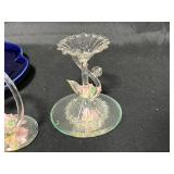 Prinknash Pottery 24K Gold Accented Cup, 5 Vintage Decorative Plates, Miniature Blow Glass Bird Bath, Bird and Hanging Bird Cage and More!