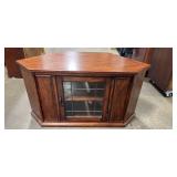 2 Shelf Wooden Console Table w/ Glass Door