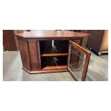 2 Shelf Wooden Console Table w/ Glass Door