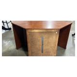 2 Shelf Wooden Console Table w/ Glass Door