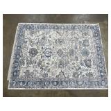 Rectangular Blue, Gray and Off White Entrance Way Area Rug - 83” x 63”