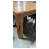 VTG Oak Table w/ 4 Chairs w/ Plush Earth Tone Fabric