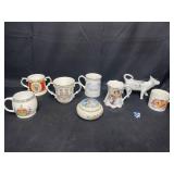 25th, 40th and 50th Anniversaries of Queen Elizabeth II Mugs, Royal Winton Grimwade