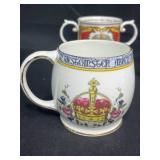 25th, 40th and 50th Anniversaries of Queen Elizabeth II Mugs, Royal Winton Grimwade
