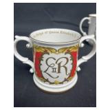 25th, 40th and 50th Anniversaries of Queen Elizabeth II Mugs, Royal Winton Grimwade