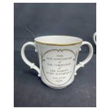 25th, 40th and 50th Anniversaries of Queen Elizabeth II Mugs, Royal Winton Grimwade