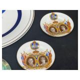 VTG Queen Elizabeth II Canada Plate Clarice Cliff Royal Saffordshire Sepia Portrait, QEII 30th Anniversary Plate, Paragon China Canada Coats of Arms Tea Cup, Sanderson