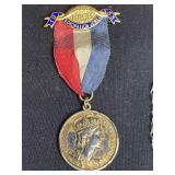 1953 Queen Elizabeth II Coronation Medal, Decorative QEII Stamped Pendant, Chicago Pendant and Bronze Miniature Spoons from S. Samran Thailand Co., LTD - Made in Thailand