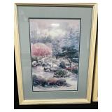 Pair of Signed & Numbered Lou Roman Watercolors of Trees & Bridge 81/900