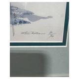 Pair of Signed & Numbered Lou Roman Watercolors of Trees & Bridge 81/900