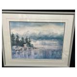Lou Roman Signed Picture of Sailboats & Waterfront 742/2000