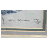 Signed Lou Roman Watercolor of Bridge & Trees 239/900