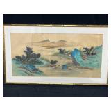 Japanese Watercolor w/ Document of Authenticity
