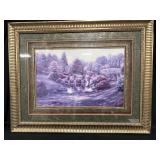 Ornately Framed Picture of Bridge & Trees Orig Retail Price of $289