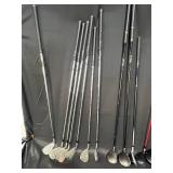 Black Roller Bag Filled w/ Golf Clubs - Both Drivers & Irons