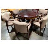 Antique Wheeled Clawfoot Pedestal Table w/ 6 Chairs