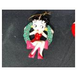 Lot of 6 Betty Boop Christmas Ornaments