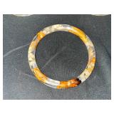 Set of 3 Phantom Lucite Garden Gold Tone Bangle Style Bracelets