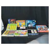 Lot of Board Games and Building Sets inc some VTG. Coloring Set, Retro Baseball, Magnetic Responsibility Chart, Gyrobot, Chutes and Ladders, Fueling Future Cars, World Famous Buildings Girder and Pane