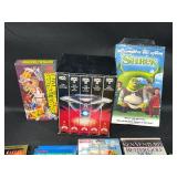 Variety of VHS Tapes inc. Shrek, Star Wars Collector Set, Dazzling Dunes and Basketball Bloopers and Many More!!!