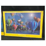 2 Framed Wall Art Pieces "Ballooning" and "Regatta" - Yarn Shed Robin Center