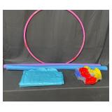 Two Floating Noodles / Blow Up Beech Ball / Hula-hoop /