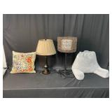 Two Lamps, Fun "Michigan" Pillow and Seated Arm Rest Pillow