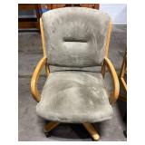 Two Nice Olive Green & Oak Office Chairs