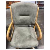 Two Nice Olive Green & Oak Office Chairs
