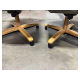 Two Nice Olive Green & Oak Office Chairs