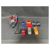 Remote Control Boat (untested) & Assortment of Play Race Cars
