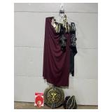 Medieval Warrier Halloween Costume & Red Curly Wig