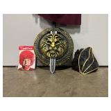 Medieval Warrier Halloween Costume & Red Curly Wig