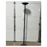 VTG Black Floor Lamp w/ Gold Trim & Glass Accents - 6