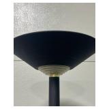 VTG Black Floor Lamp w/ Gold Trim & Glass Accents - 6