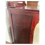 Antique Stained Wood 6 Drawer Dresser w/ Mirror
