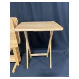 Set of 4 Light Wood TV Trays w/ Stand