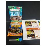 Six "The Young Scientist Club" Ages 5+ Unopened Packets & Submarines Up Close Book & Heavy Equipment Up Close Book