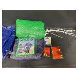 Blow Up Double Mattress, Tarp, Hand Warmers & Ponchos