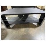 Black TV Stand with Silver Tone Accents