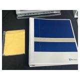 Corkboard, Various Size 3-Ring Binders, 3-hole Punch and Desktop Wire File Folder Organizer